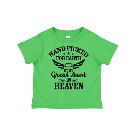 

Inktastic Handpicked for Earth by My Great Aunt in Heaven Gift Toddler Boy or Toddler Girl T-Shirt
