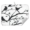thumbnail image 3 of Black Birds and Flowers Dish Drying Mat for Kitchen, Quick Drying Absorbent Soft Durable 16" x 18", 3 of 10