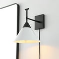thumbnail image 2 of SAFAVIEH Velezia LED Black Metal Wall Sconce with White Shade, 2 of 6