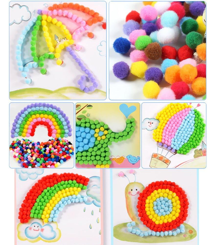 2000Pcs 1cm Pom Poms Multicolor Pompoms Fuzzy Pom Poms Balls for Crafts Making Hobby Supplies Arts DIY Projects Creative Crafts Decorations