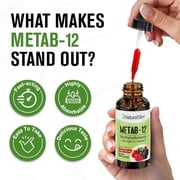 NaturalSlim Liquid B12 Vitamins with Vitamin D - Metab-12 Methylcobalamin 2500 mcg B12 Sublingual Drops for Metabolism, Energy, Immune Support - Berry Flavor 1 fl oz