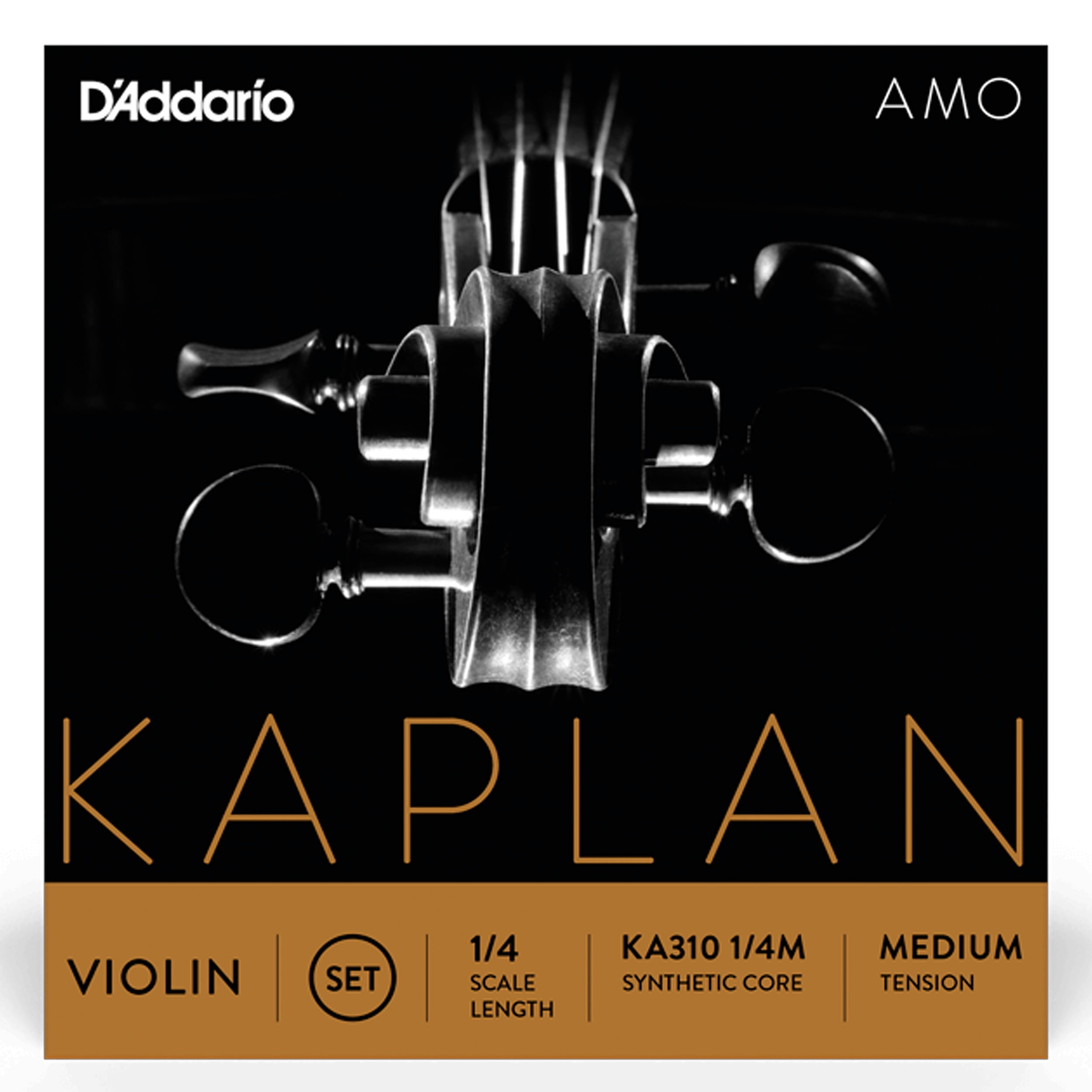 D'Addario Kaplan Amo Violin String Set, 1/4 Scale, Medium Tension