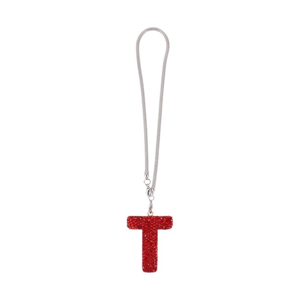 Accesorios de colgante para espejo retrovisor de coche de 1 pieza de metal/rhinestones con diamantes, color rojo T