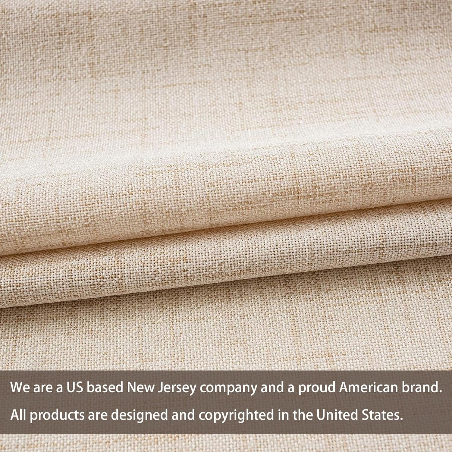 DriftAway Pinch Pleat Linen Textured Semi Sheer Solid Curtains Back Tabs Beige, 30"W x 84 "L