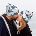 thumbnail image 5 of Picia Lilies Flowers Pattern Knitted Beanie Hat for Men and Women , Unisex Winter Warm Stretchy Knit Cap Thick Fisherman Beanies Cuffed Plain Skull Caps, 5 of 6