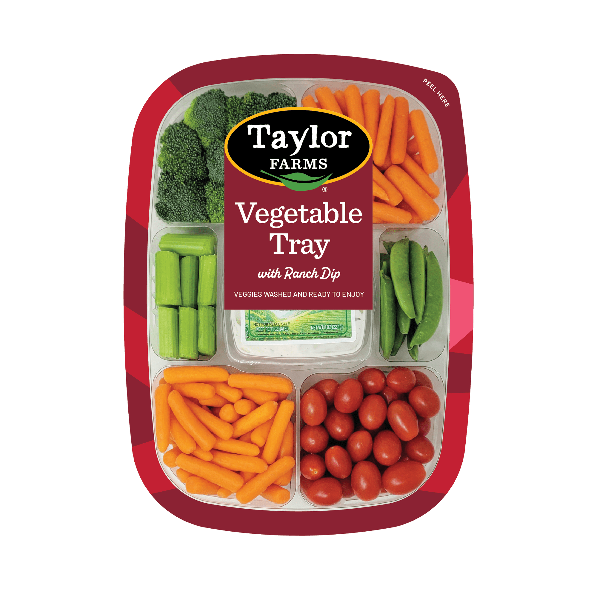Taylor Farms Snap Peas & Tomatoes Vegetable Tray with Ranch Dip, 40 oz, Fresh