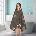 thumbnail image 6 of Brown Dog Paw Footprint Hooded Bath Towel，50"x30" for Ages 3 To 12 Kids, Quick Dry Lightweight Soft Microfiber Hood Beach Towel Cover Up for Kids, 6 of 7