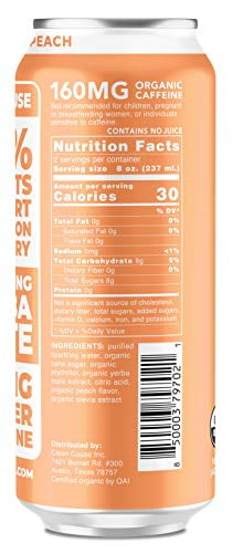 Yerba Mate, Peach, 12 (16 fl oz) Cans