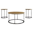 thumbnail image 3 of Castle Place Classic 3 Piece Coffee Table Set, Light Oak, 3 of 13