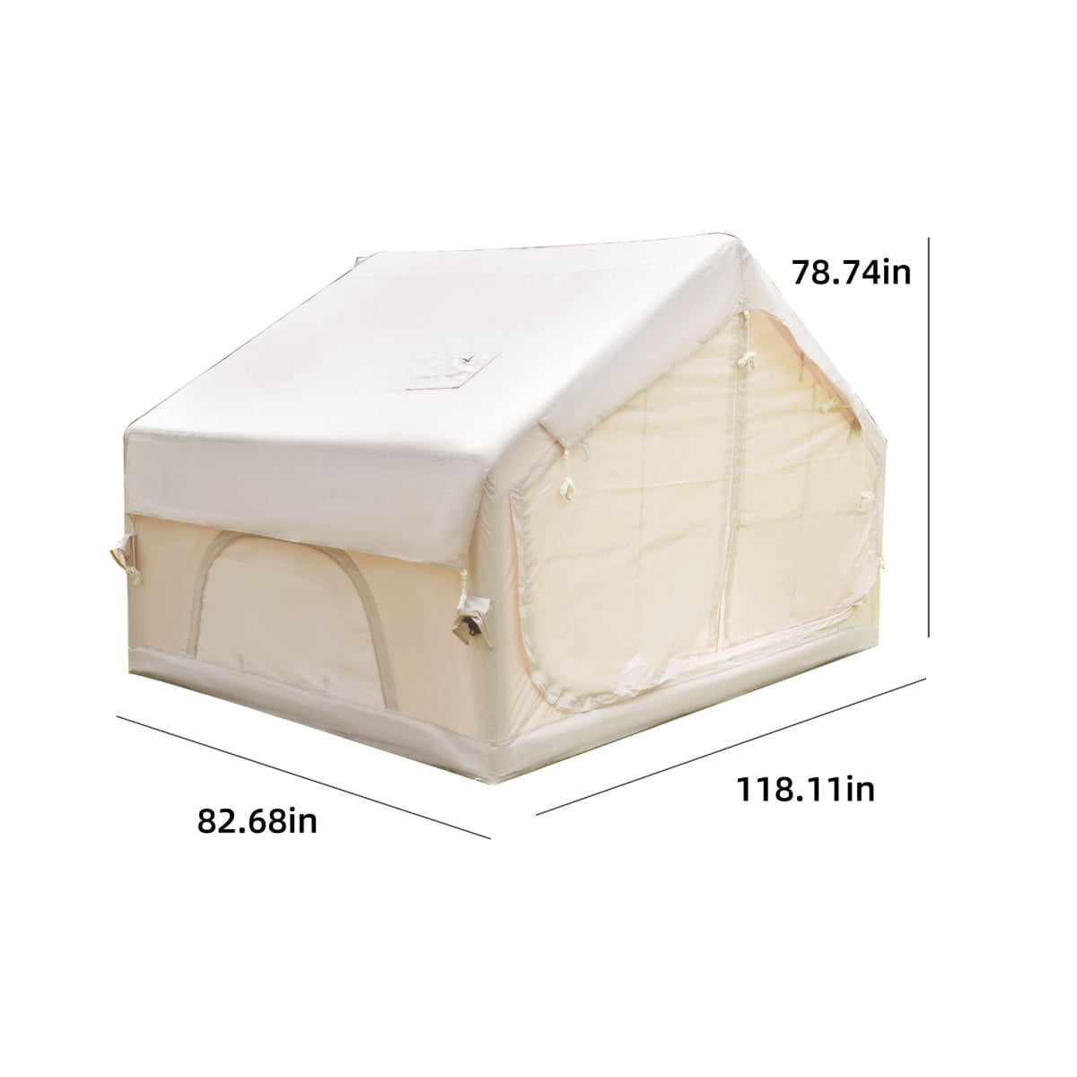 Inflatable Camping Tents with Hand Pump, Air Glamping Tents, Easy Setup Waterproof and Windproof Blow up Tent, 4 Seasons Oxford Cabin Tent with Mesh & Chimney Window.   WL