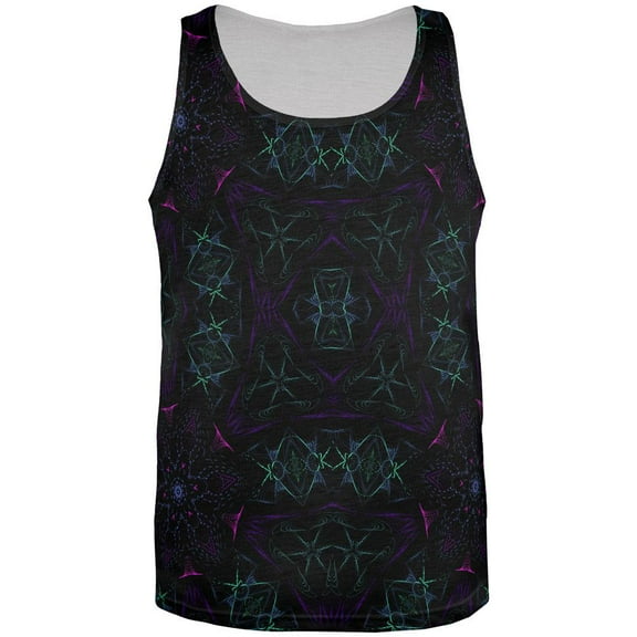 Rock Metal Neon Mandala All Over Mens Tank Top Multi 3X-LG