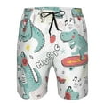 thumbnail image 4 of Disketp Men'S Swim Trunks Hawaiian Breathable Surf Beach Swimsuits Mesh Lining Beach Shorts With Pockets-Music Lover Dinosaur, 4 of 9