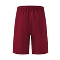 thumbnail image 4 of Elvqul Shorts for Men with Pockets Cargo Pull On Red Solid Color Basketball Elastic Waist Mens Shorts Drawstrings, 4 of 7