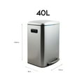 thumbnail image 4 of Organize It All 40 L Dual Compartment Recycling Bin, 17.5" x 16.2" x 23.6", Stainless Steel, 4 of 10