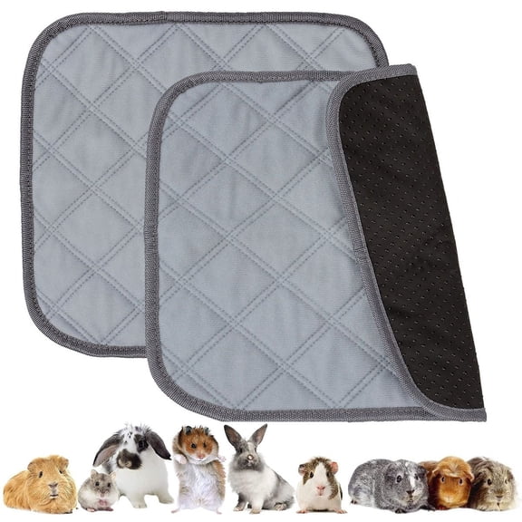 Washable Pee Pads for Guinea Pig, 2PCS Non-Slip Hamster Cage Liners Reusable Pet Mat Sleep Cushion