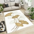 thumbnail image 2 of White Gold Ginkgo Leaves Area Rug Soft Modern Minimalist Art Floor Mat Printed Design Large Carpet For Bedroom Kitchen Living Room, 2 of 7