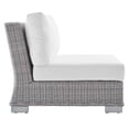 thumbnail image 4 of Modway Conway Modern Rattan & Fabric Outdoor Armless Chair in Light Gray/White, 4 of 10