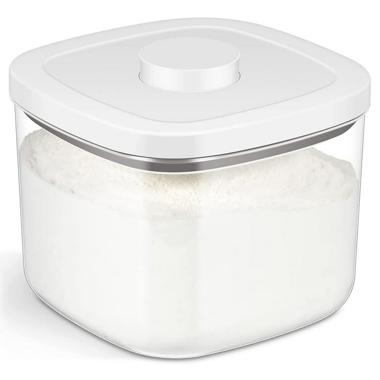 Grusce Flour and Sugar Containers Airtight 10 lb BPA Free Airtight Plastic Food Storage Containers with Easy Lock Lids and Measuring Cup,Pasta Flour
