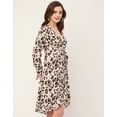 thumbnail image 3 of Moomaya Slim Fit Printed Long Sleeve Wrap Dress - V Neck Cocktail Evening Dress, 3 of 9