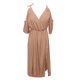thumbnail image 4 of Vestido informal de verano para mujer, fluido, de color liso, tejido ligero y transpirable, versátil con collar, corte holgado, 4 of 4