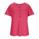 thumbnail image 5 of TaTaai Solid Color Casual Women Blouse Crew Neck Button Batwing Short Sleeve Regular Fit Soft Comfort Machine Washable No Fading Daily Office Street Wear Gift, 5 of 7