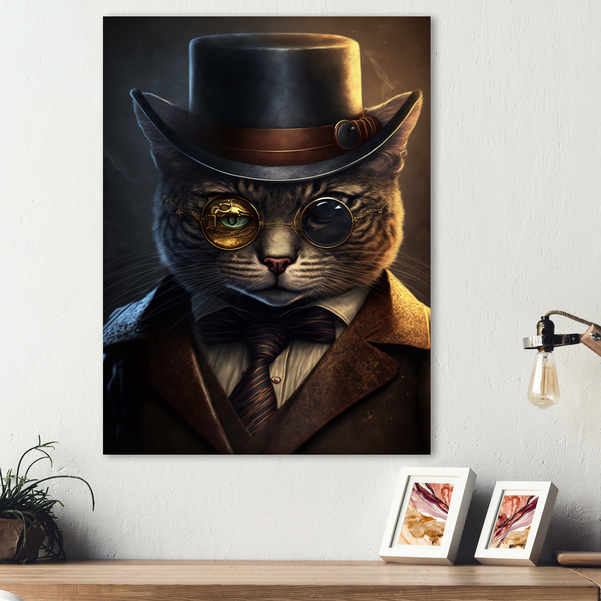 Designart Mafia Cat II Canvas Wall Art