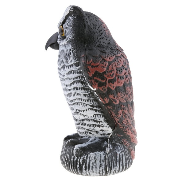 Large Owl Falcon Decoy Statue Yard Garden Crow Scarecrow Outdoor Deterrent Black
