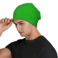 thumbnail image 3 of Xecao Green Print Beanie Knitted Hat for Men Women, Winter Fashion Knit Cuffed Caps Unisex, 3 of 7