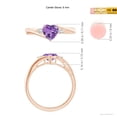 thumbnail image 5 of ANGARA Natural 0.7 Ct. Amethyst with Diamond Classic Ring in 14K Rose Gold for Women (Ring Size: 3), 5 of 10
