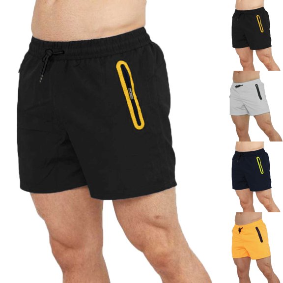 Men's Athletic Shorts 5" Inseam with Zipper Pockets Quick Dry Running Training Short Pants, Mid-Thigh Performance Workout Shorts for Basketball & Hiking
