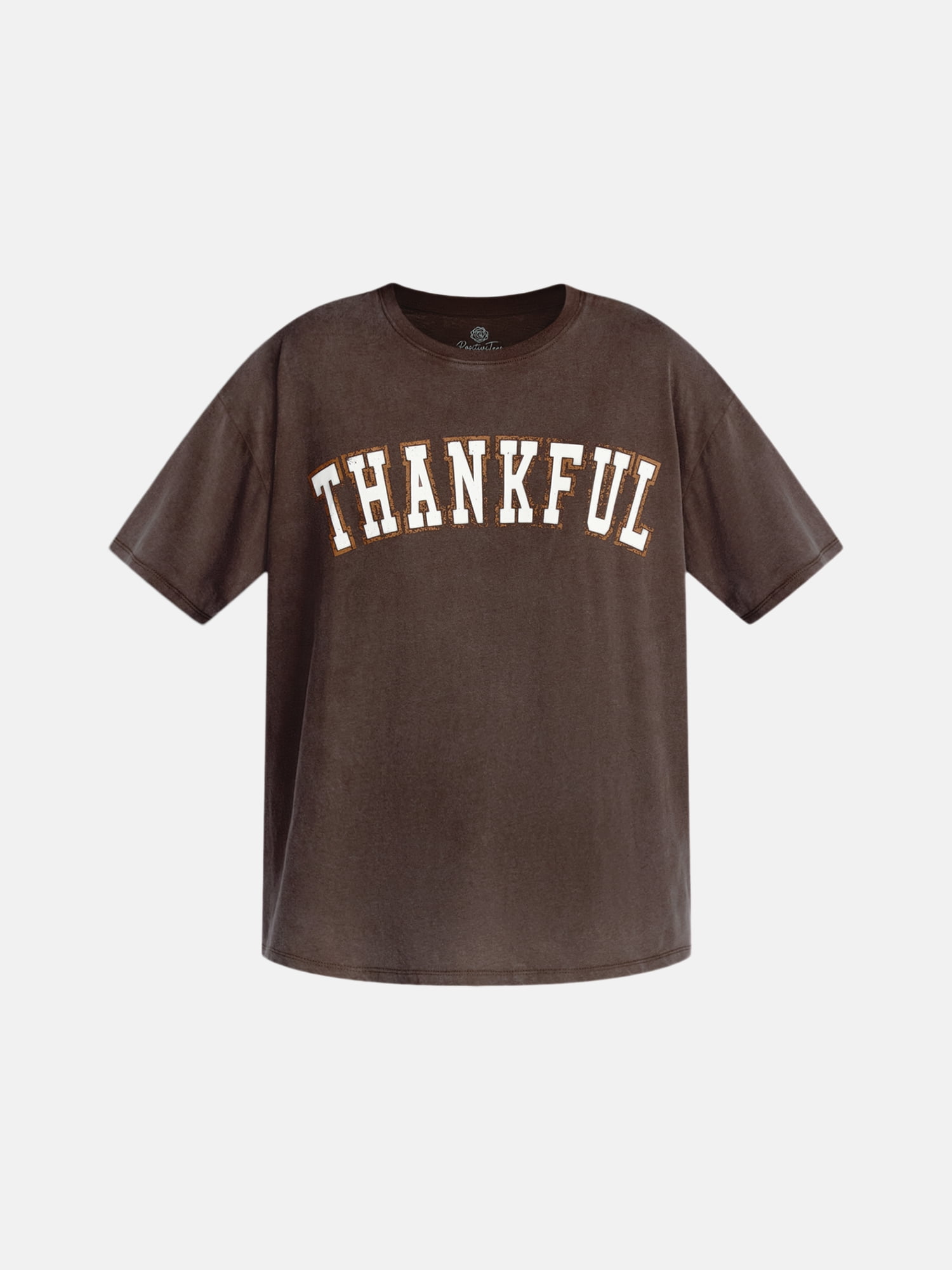 Women's Thankful Graphic Seasonal Fall Tee, from Positivitees, Sizes S-4X