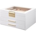 thumbnail image 1 of Jewelry Box Organizer Drawer Type Jewelry Box Storage Box Cosmetic Box Ring Earring Necklace Bracelet Watch Small Jewelry Three-Layer Storage Box Jewelry Organizer Small, 1 of 1