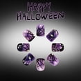 thumbnail image 5 of Purple Glitter Witch Halloween Press On Nails Medium 24Pcs, Spooky Web Star Pattern Fake Nails with Rhinestones, Reusable False Nail Tips for Women, Party Artificial Nails Set, 5 of 9
