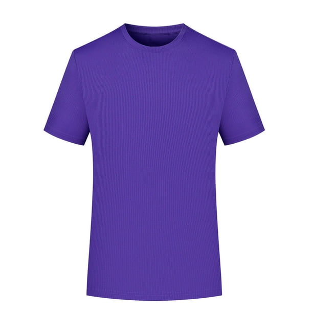pstuiky Camisas de manga corta para hombre, Blusa deportiva informal de color liso con cuello redondo y manga corta elástica para hombre camisetas de hombre xxl
