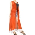 thumbnail image 2 of HAPPY BAY Women's Chiffon Summer Beach Open Front Lightweight Beachwear Duster Kimono Cardigan M-L Orange_AB874, 2 of 4