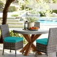 thumbnail image 5 of idee-home Outdoor Chair Cushions Set of 4, Thick 17" x 17" x 3" Patio Chair Cushions for Outdoor Furniture Waterproof with Ties, Outdoor Seat Cushion, Patio Chair Pads Dining Chair Blue, 5 of 8