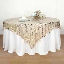 Efavormart 72" Premium Big Payette Sequin Overlay For Wedding Banquet Catering Party Table Decorations-Champagne