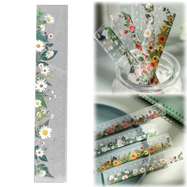 Ruler Cute Centimeter Ruler No Scale Plastic Flower Rulers Girly Metric Measuring Rulers 6 Inch Straightruler For Drafting Student
