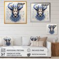 thumbnail image 4 of Designart "Mythical Creature A Blue Enigma" Abstract Framed Wall Art - Blue Mythical Creatures Hallway Framed Wall Art Decor, 4 of 6