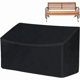 thumbnail image 1 of Cubierta de banco al aire libre, 52 "W x 26" D x 35 "H 2 plazas Patio Cubierta de banco impermeable, 210D Heavy Duty Muebles al aire libre Cubierta para jardín Patio Loveseat, banco (Negro), 1 of 4