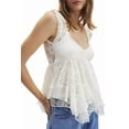 thumbnail image 2 of Women Sexy- Summer - Tops Lace Ruffle Layered Babydoll Crop Y2k Going Out Party Streetwear White L, 2 of 6