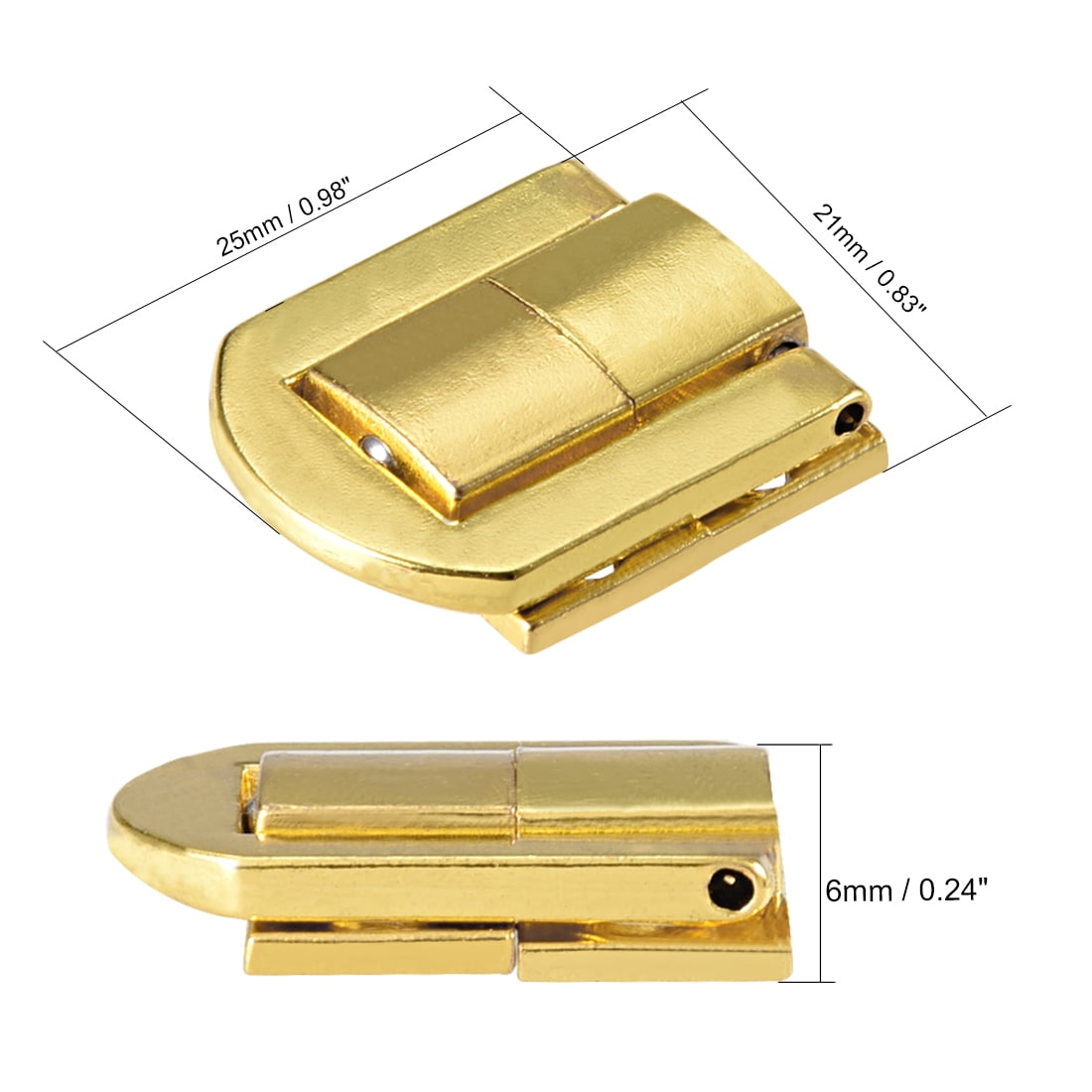 Pack of 4 48mm Retro Style Silver Tone Decorative Hasp Jewelry Suitcase Box Catch w Screws uxcell Toggle Latch