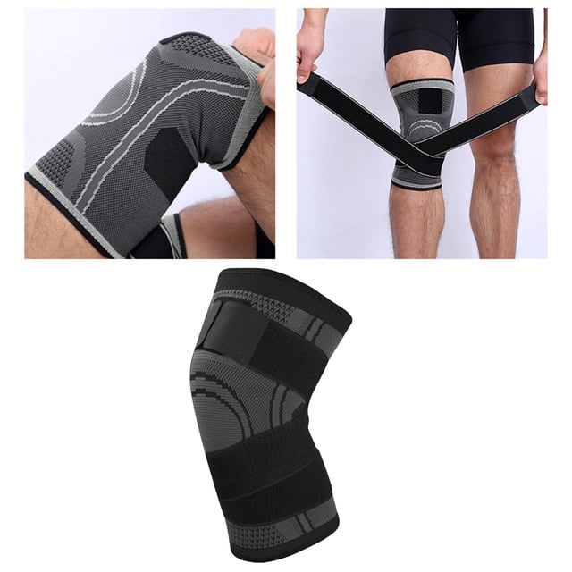Genouillère Femmes Hommes Compression Genouillère avec Deux Sangles de Compression Ajustables pour Déchirure du Ménisque Arthrite Linddert Douleur au Genou ACL Course Haltérophilie Basketball Volée