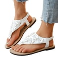 thumbnail image 5 of Xijirk Sandals for Women Lightweight Design with Floral Toe Post Casual Comfort Shoes for Everyday Wear and Casual Walking,White,9, 5 of 9