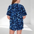 thumbnail image 3 of Pajamas Sets for Women 2 Piece Shorts Under $10 Casual Loose Printing Round Neck Short Sleeved Shorts Pajamas Suit, 3 of 4