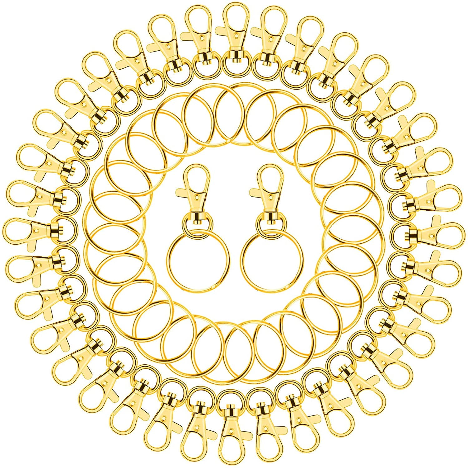 10Pcs Key Ring Key Chain Rhodium Antique Bronze Gold Color 60mm Long Round  Split Keychain Keyrings Jewelry Making Bulk Wholesale