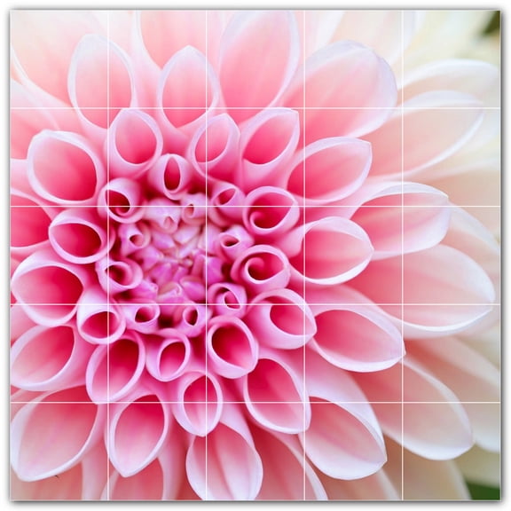 Picture-Tiles.com: Flowers Ceramic Tile Wall Mural WAL500613-55M. 30"W x 30"H using (25) 6" x 6" Ceramic Tiles-Satin Finish