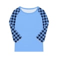 thumbnail image 3 of YOUYEDAIN 3/4 Sleeve Shirts for Kids Girls Size 11-12 Crew Neck Tops Fashion Teen Girls Clothes Oversized T-Shirt Blue 11-12 Years, 3 of 4