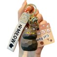 thumbnail image 2 of LYMAYTER Hollow Alloy Ring Backpack Decoration Gift - Cute Resin Keychain with Bell and 3D Letter Strap, 2 of 6
