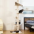 thumbnail image 6 of COZIWOW Floor to Ceiling Cat Tree Tower for Indoor Large Cats Tall Cat Climber with Adjustable Height (98-114 inches) 7 Tier Wood Cat Climbing Tower, 6 of 15